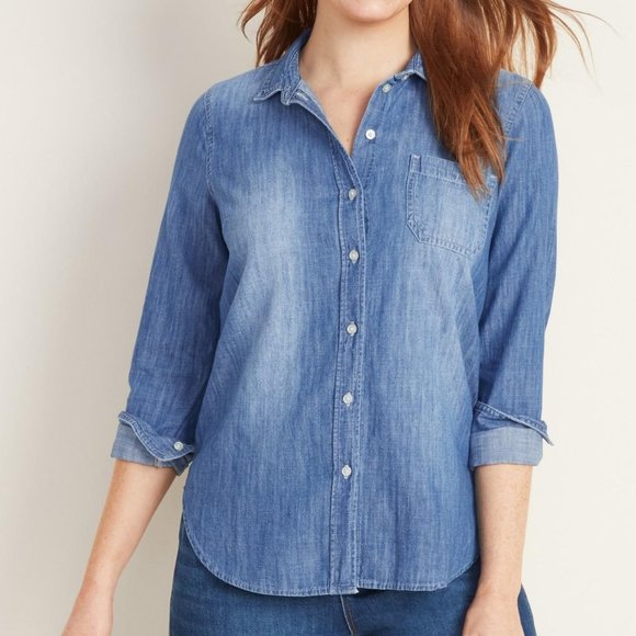 Old Navy Tops - Old Navy Classic denim colored shirt